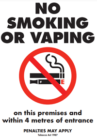 No Smoking or Vaping Sign